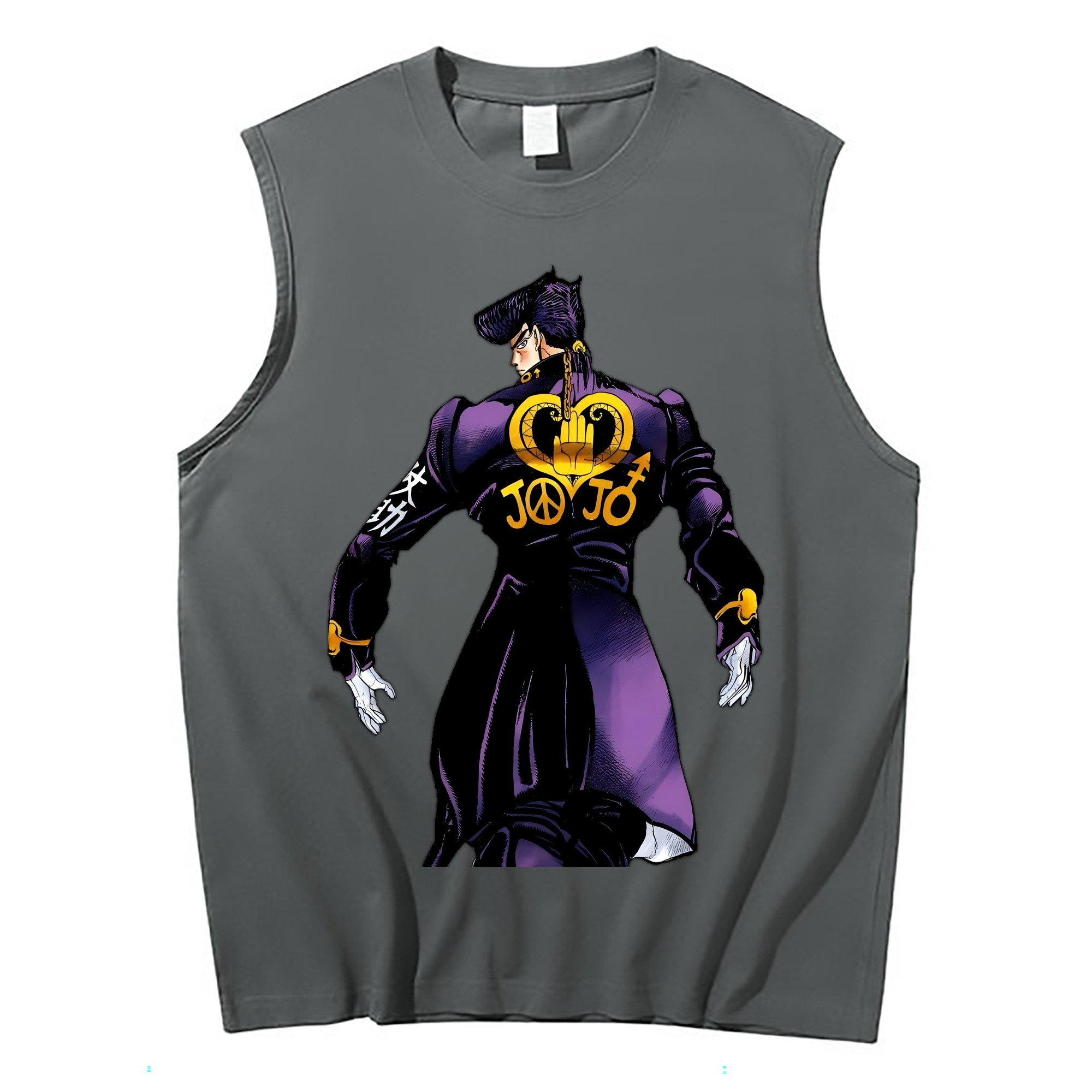 （画像用） ジョジョの奇妙な冒険 ひがしかた じょうすけ JoJo's Bizarre Adventure Higashikata Josuke コットン100％タンクトップ（フロントプリント）